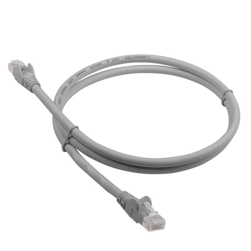 Патч-корд LANMASTER LAN-PC45/U6-2.0-GY, UTP кат.6, LSZH, 2 м, серый