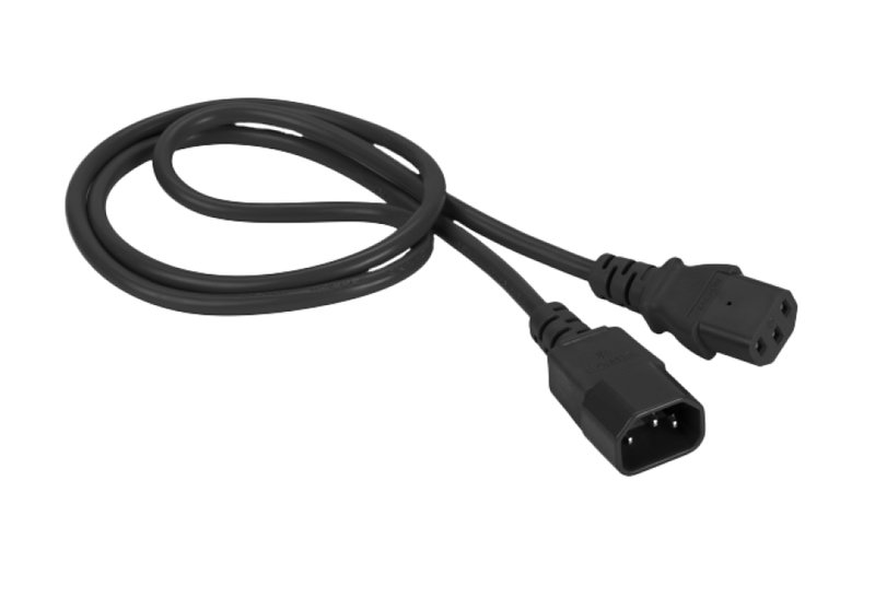 Шнур питания C13–C14 LANMASTER LAN-PP13/14-1.0-BK, 3х0,75 мм², 10 А, 1 м, черный