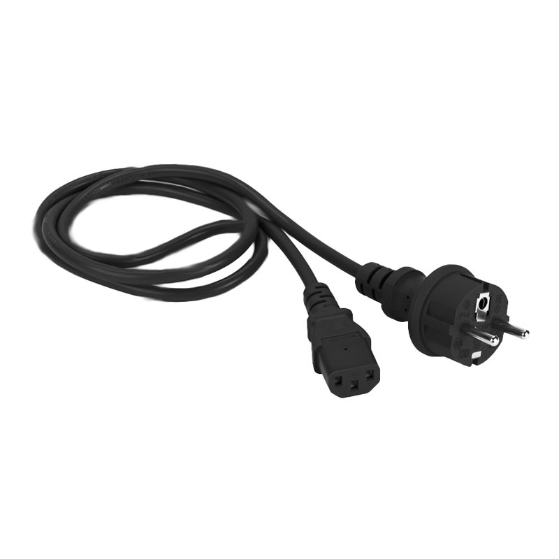 Шнур питания Schuko–C13 LANMASTER LAN-PP13/SH-1.0-BK, 3х0,75 мм², 10 А, 1 м, черный