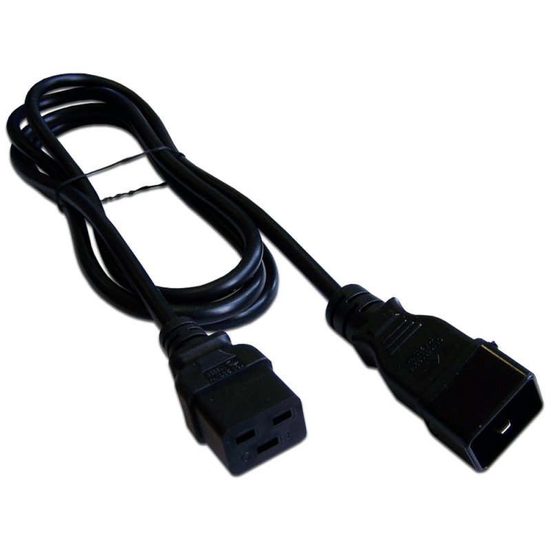 Шнур питания C19–C20 LANMASTER LAN-PP19/20-3.0-BK, 3х1,5 мм², 16 А, 3 м, черный